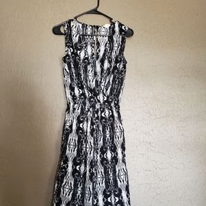 Black and white full length romper/jumpsuit